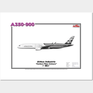 Airbus A350-900 - Airbus "Carbon Fiber Colours" (Art Print) Posters and Art